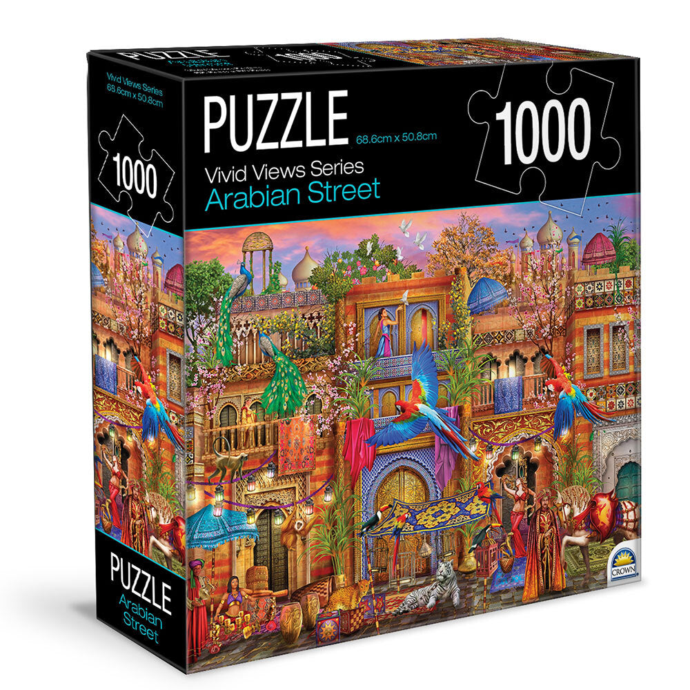 Crown 1000pc Crown Vivid Views Series Arabian Street 68.6cm Jigsaw Puzzle Toy 15y+ (2 Pack) — image 2