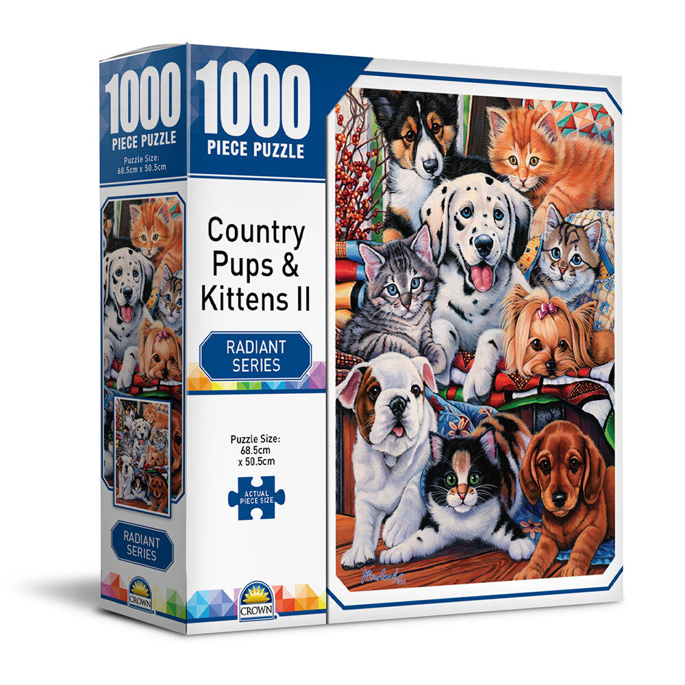 Crown Radiant Series Pups/Kittens II 68.5cm Jigsaw Puzzle Toys 8y+ Kids (1000 Pieces)