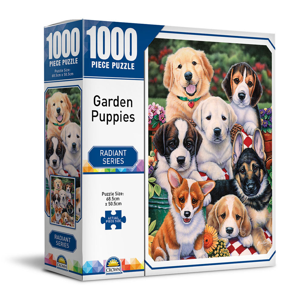 Crown Radiant Series Garden Puppies 68.5cm Jigsaw Puzzle Toys 8y+ Kids (1000 Pieces)