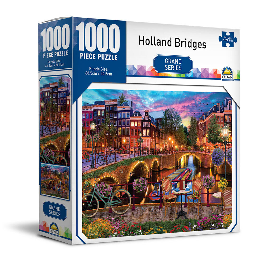 Crown Grand Series Holland Bridges 68.5cm Jigsaw Puzzle Toys 8y+ Kids (1000 Pieces)