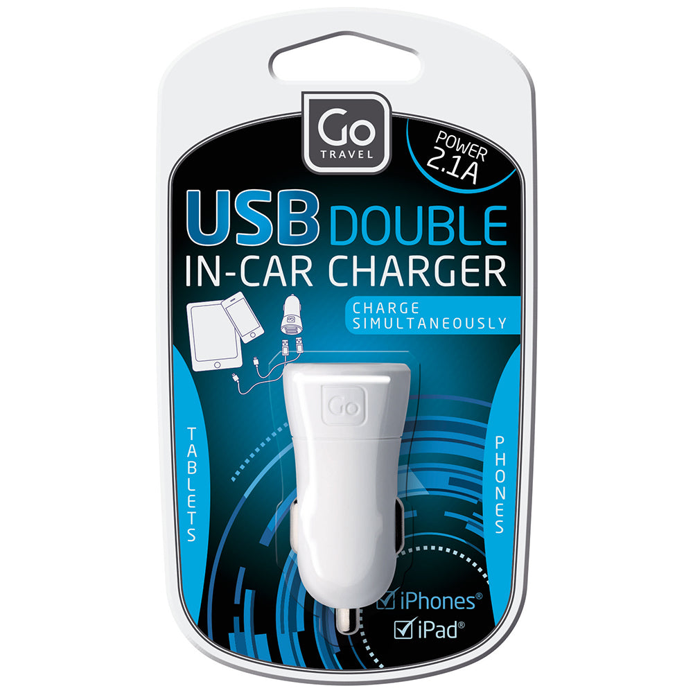 GO Travel USB In-Car Charger - White (2 Pack) — image 2