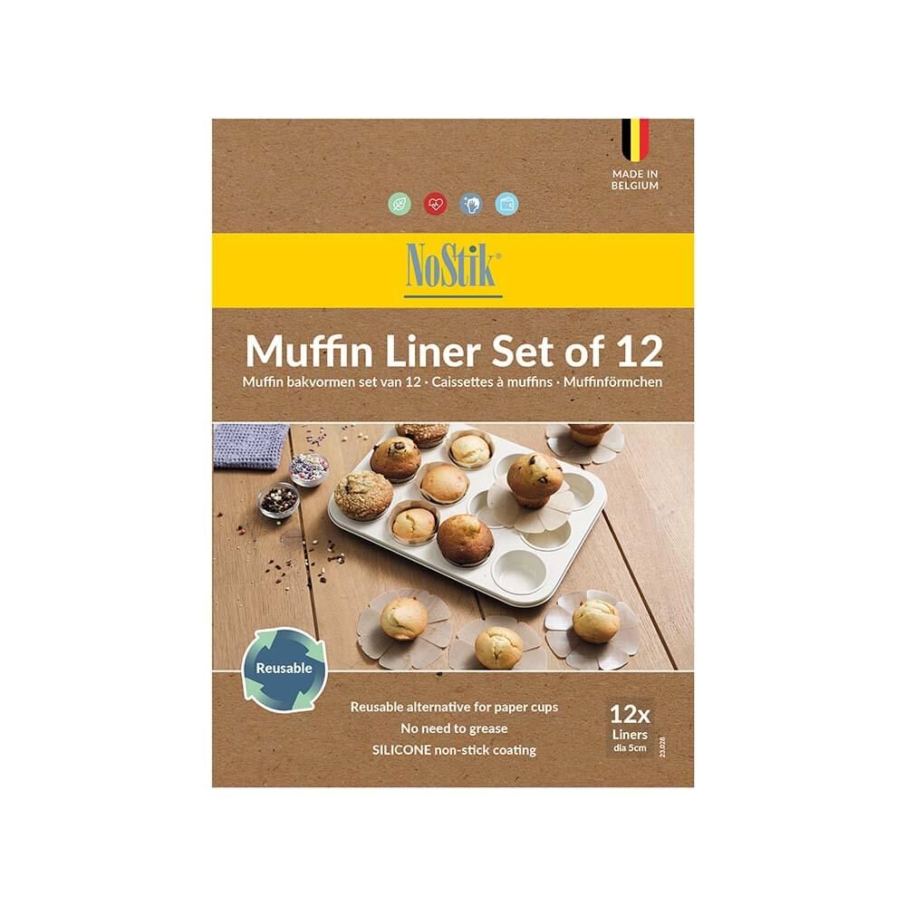 Nostik Silicone+Fibreglass Muffin Liner Baking Mat Non-Stick 5cm Brown (24 Pieces) — image 2