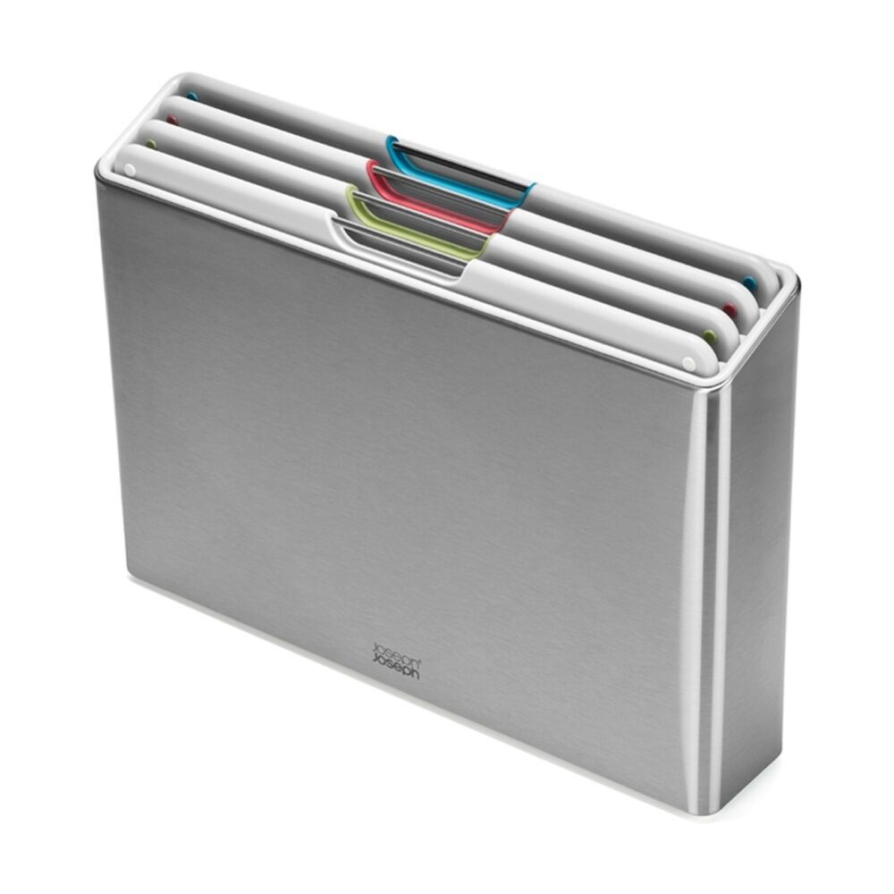 Joseph Joseph Folio Chopping Board Set With Stainless Steel Organiser Stone (4 Pieces)