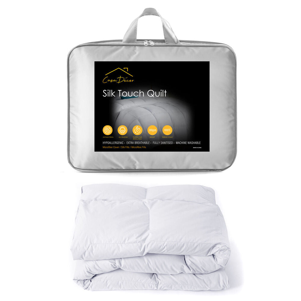 Casa Decor Silk Quilt Bedding Cover 360GSM White — image 7
