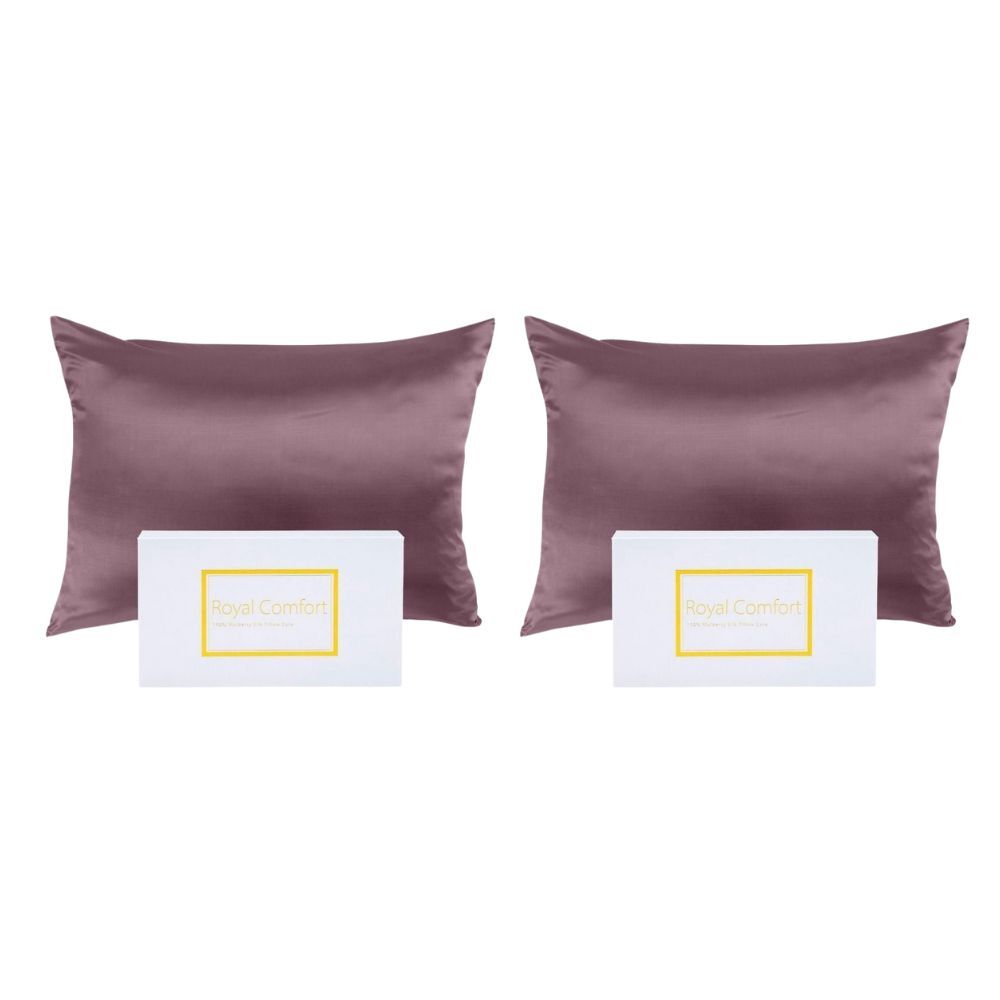 Royal Comfort Pure Silk Pillowcase Single Pack 51x76cm - Champagne Pink (2 Pack)