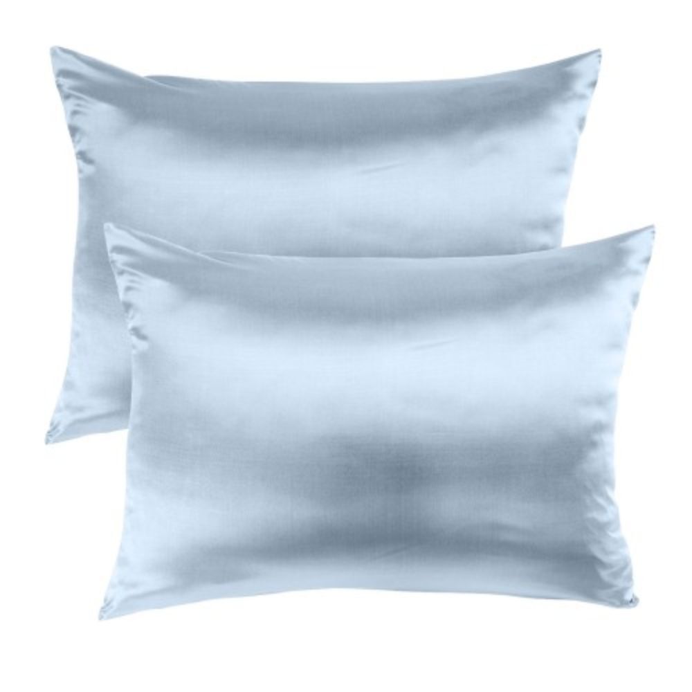 Royal Comfort Pure Silk Pillowcase Single Pack Protector 51x76cm Soft Blue (2 Pack) — image 2