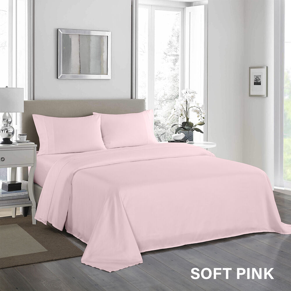 Royal Comfort Ultrasoft Sheet Set/2x Pillowcases 1200TC Soft Pink — image 6