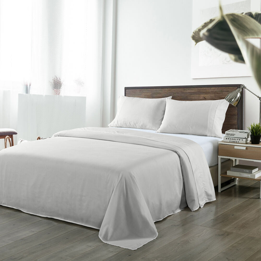 Royal Comfort Sheet Set/2x Pillowcases Blended Bamboo Light Grey — image 4