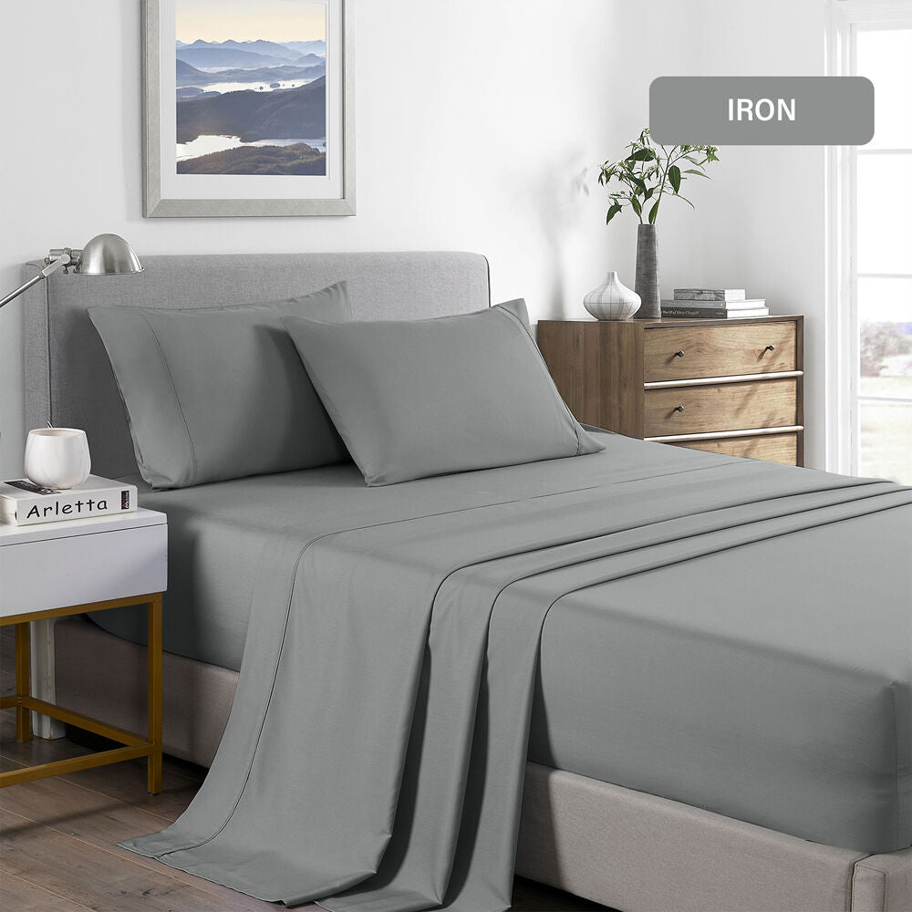 Royal Comfort Sheet Set/2xPillowcase Bamboo Cooling 2000TC Mid — image 5