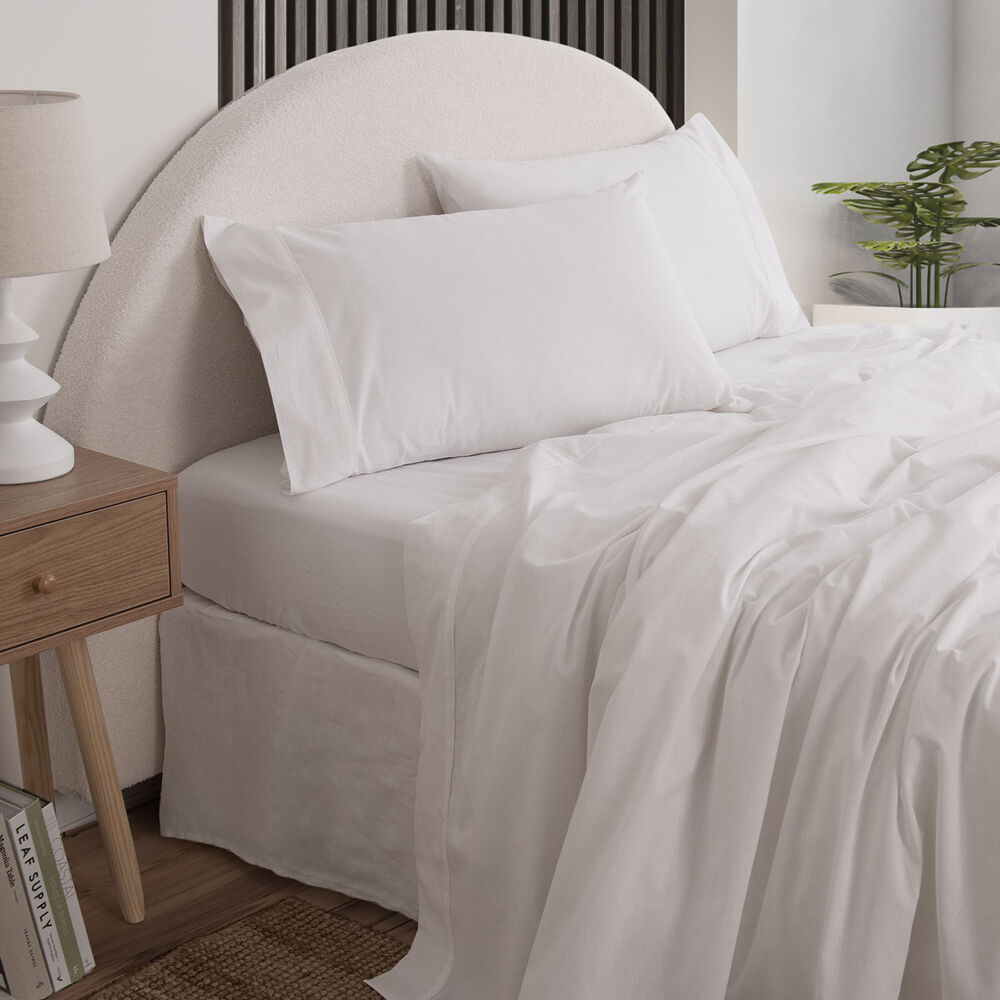 Royal Comfort Cotton Bed Sheet Vintage Washed White — image 2