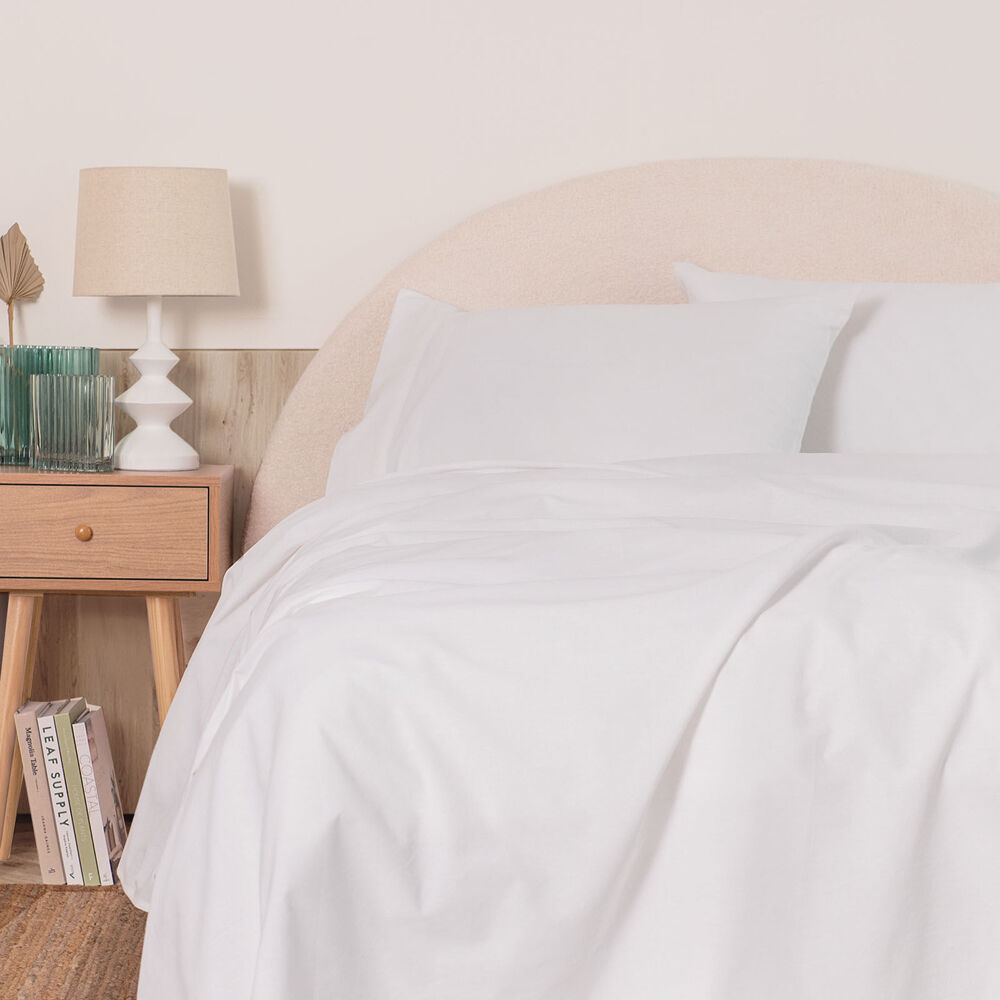 Royal Comfort Cotton Bed Sheet Vintage Washed White — image 4