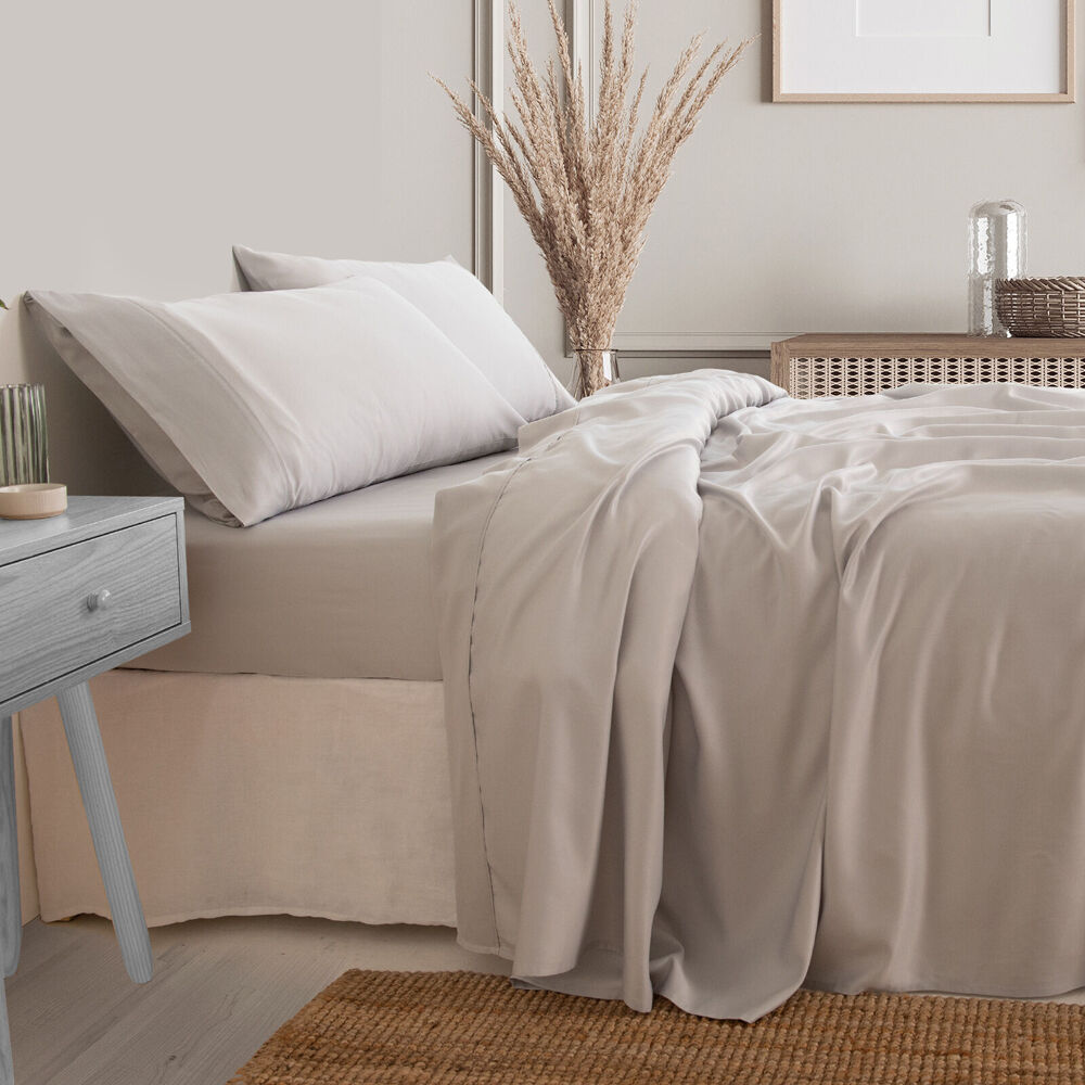 Royal Comfort Sheet Set/2x Pillowcases Bamboo Cooling 3000TC Mid Grey — image 3