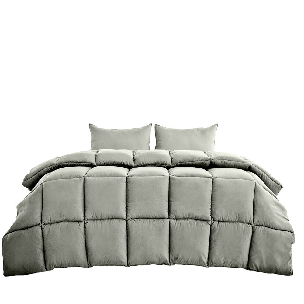 Royal Comfort Charcoal Quilt Bedding Cover 350GSM - Grey — image 2