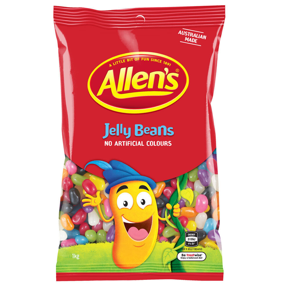 Allen's 1kg Assorted Fruit Orange/Apple Soft Jelly Beans Confectionery (2 Pack) — image 2