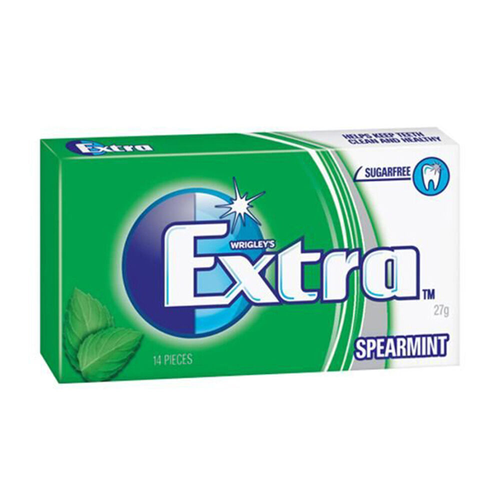 Wrigley 14pc Wrigley's Extra Sugar-Free Chewing Breath Gum Packet 27g Spearmint (24 Pack) — image 2