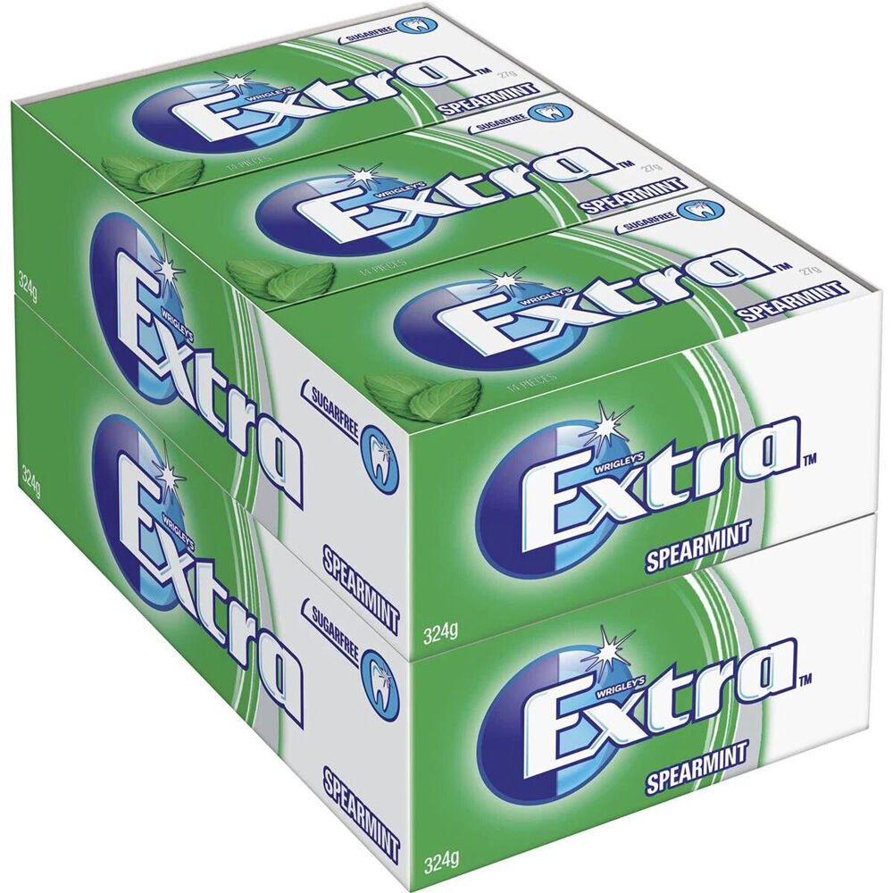 Wrigley's Extra Sugar-Free Chewing Breath Gum Packet 27g Spearmint (14 Pieces) — image 3