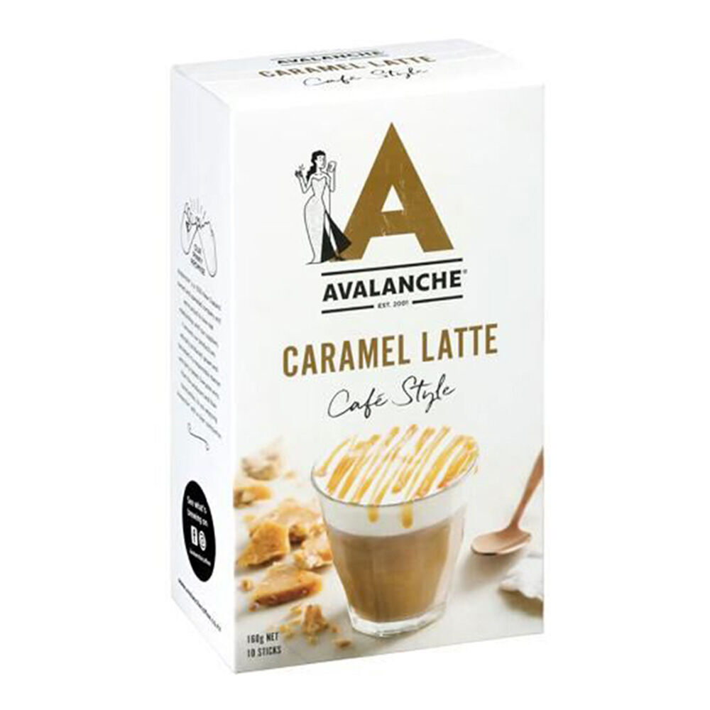 Avalanche 10pc Avalanche Caramel Latte Cafe Style Instant Coffee 160g Powdered Drink (12 Pack) — image 2