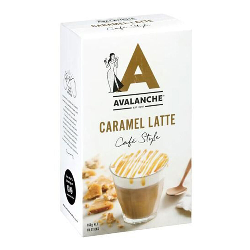 Avalanche 10pc Avalanche Caramel Latte Cafe Style Instant Coffee 160g Powdered Drink (6 Pack) — image 2