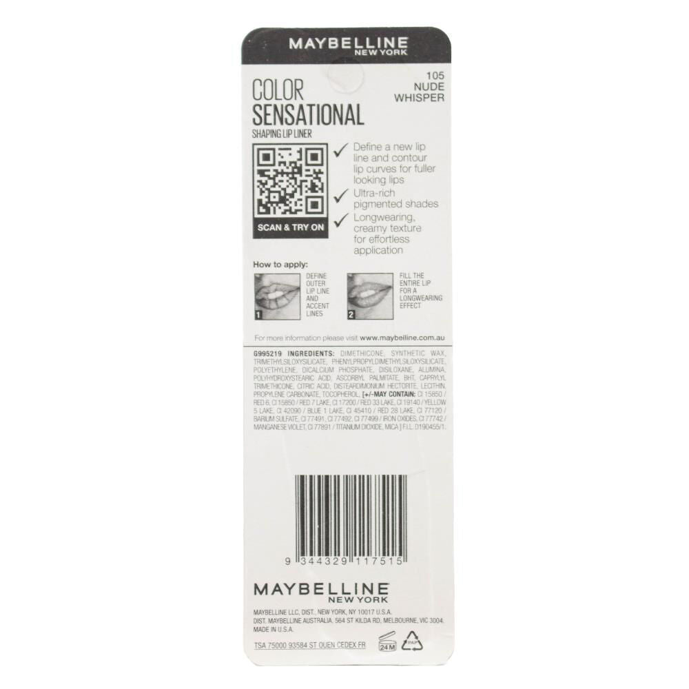 Maybelline Nude Whisper 105 Colour Sensational Shaping Lip Liner 0.5g — image 2