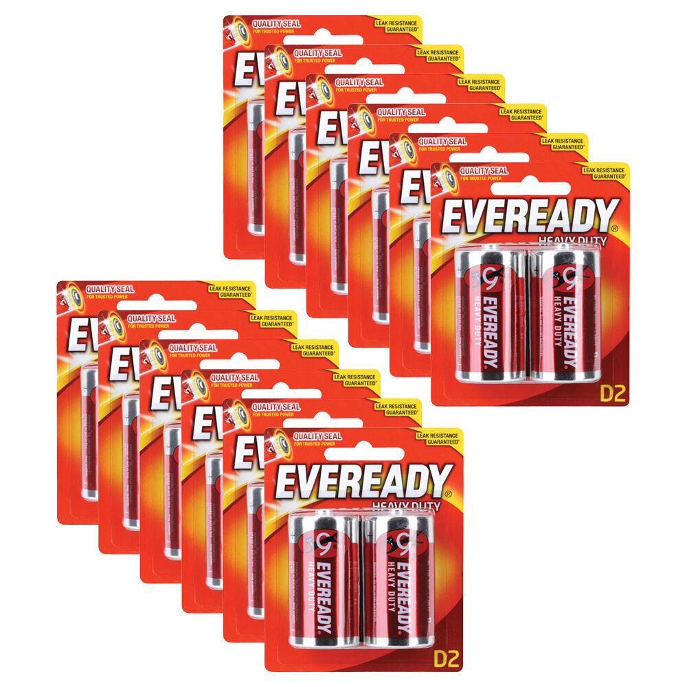 Eveready 2pc Eveready D Heavy Duty Zinc-Carbon Battery Single Use For Most Devices (12 Pack)