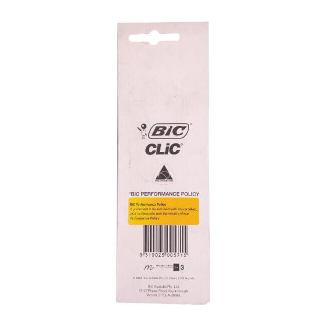 Bic Clic Medium Ballpoint 1mm Writing Ballpen Blue School Stationery (3 Pieces) — image 3
