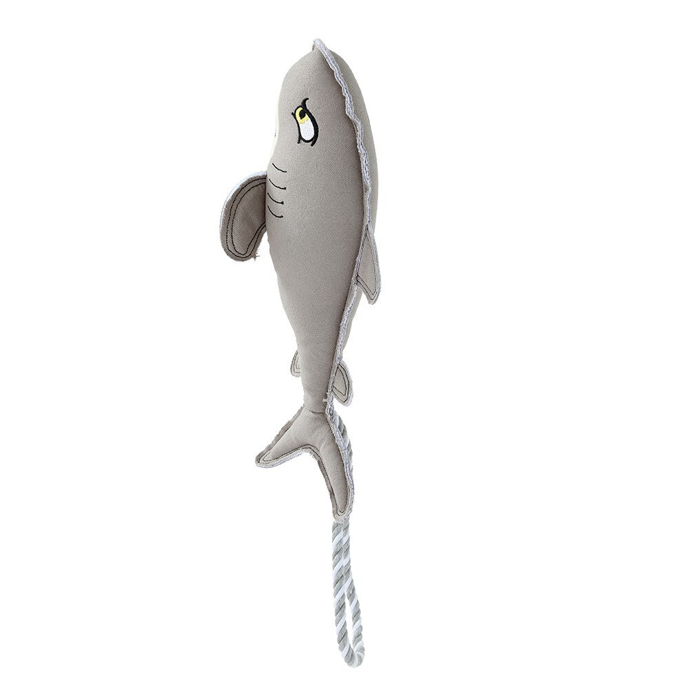 Paws and Claws Pet/Dog 60cm Savage Shark Canvas Rope Tugger Toy w/Squeaker Grey (2 Pack) — image 2