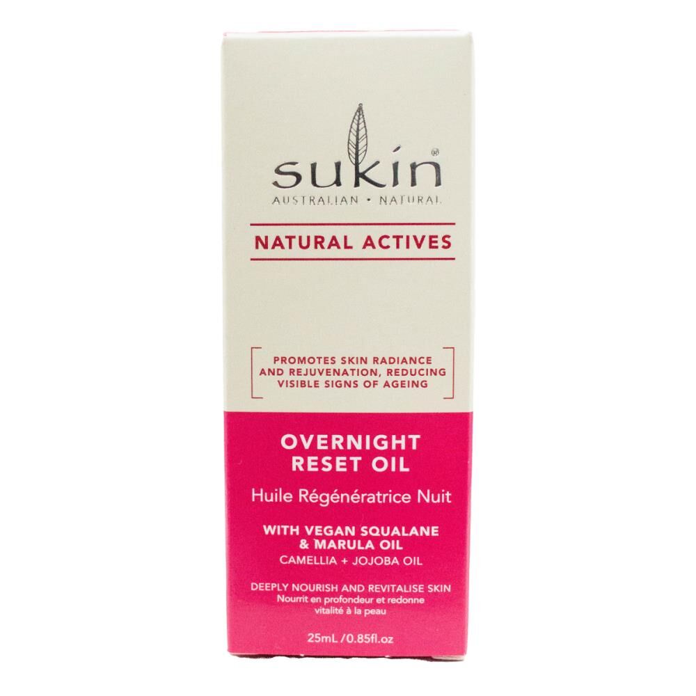 Sukin 25ml Overnight Reset Oil/Serum Cemellia + Jojoba Oil Natural Skincare