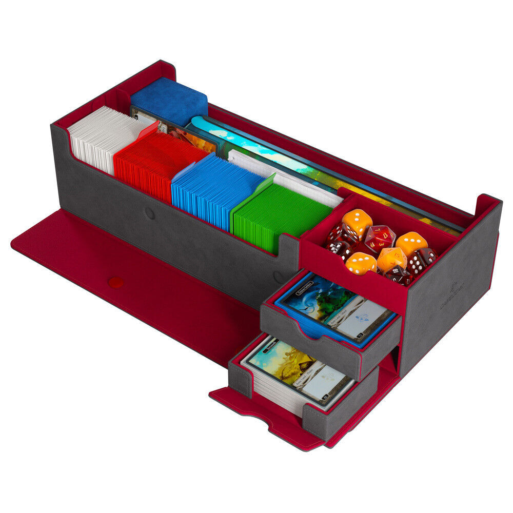106845-gamegenic-cards-rail-1000-holder-storage-organiser-grey-red