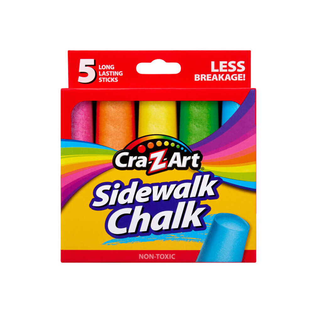 Cra-Z-Art Stationery Washable Kids Sidewalk Chalk Pack 3y+ Multi Colours (5 Pieces)