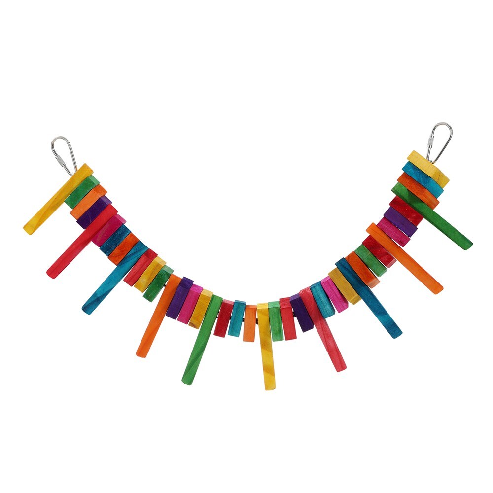 Paws and Claws Hanging 39cm Flexible Swing Wooden Toy Fun Play for Pet Parrot (2 Pack) — image 4