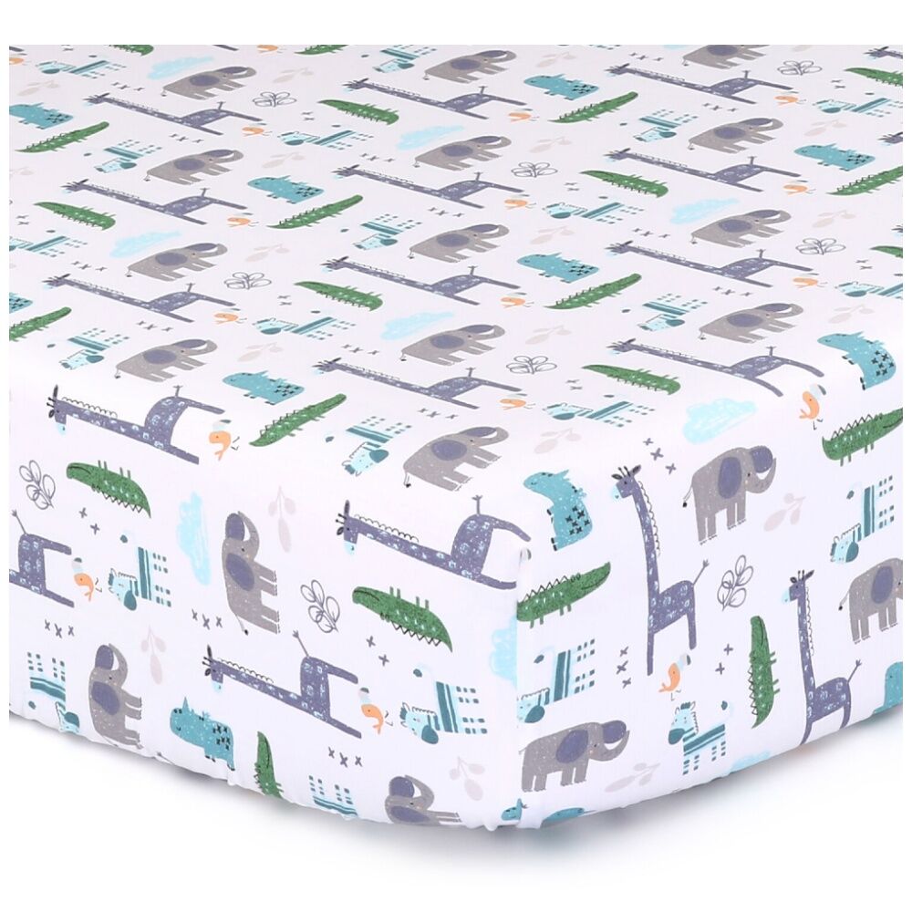 The Peanutshell Bedding Bundle Cotton Cot Sheets & Change Pad Cover Blue (6 Pieces) — image 4