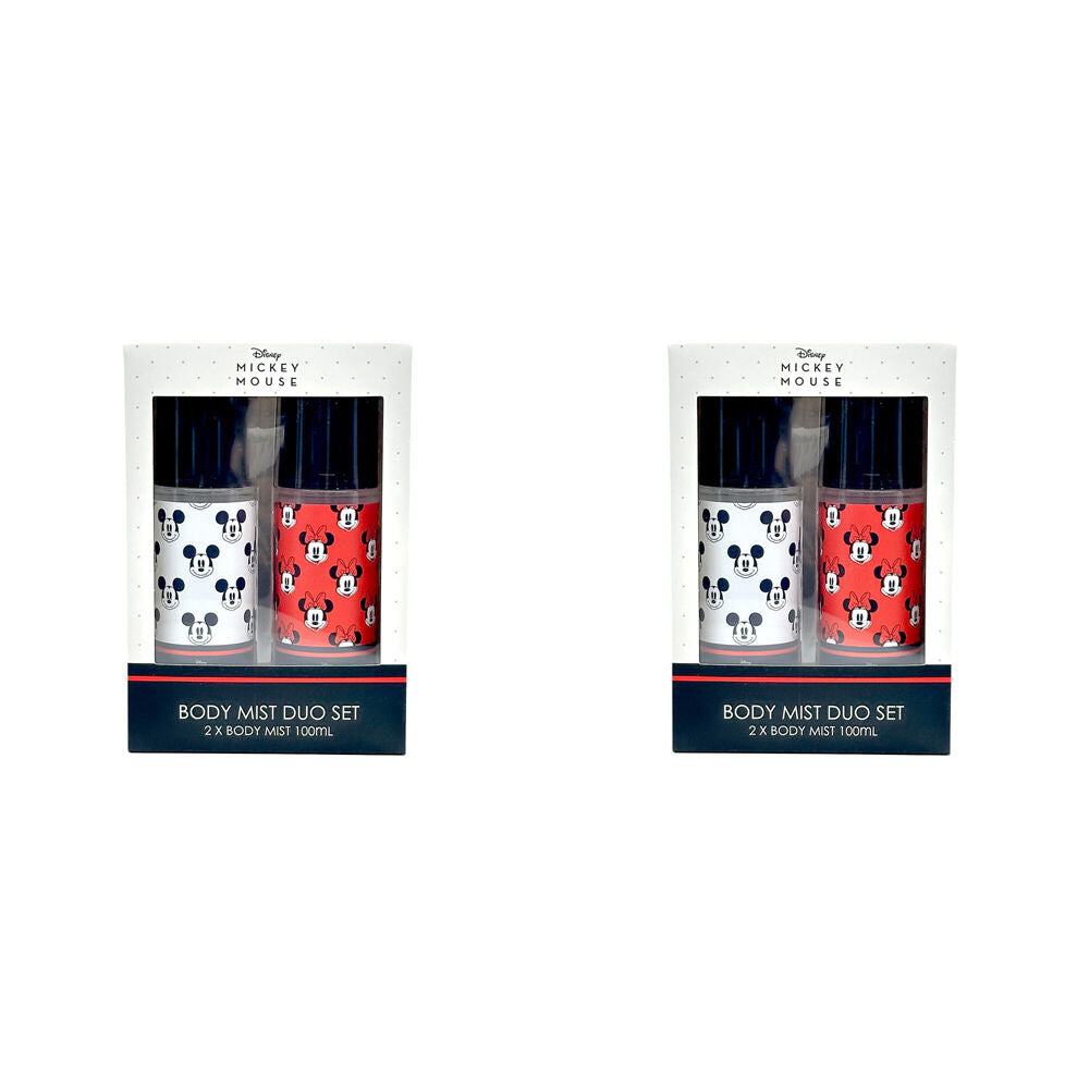 Disney Mickey & Minnie Mouse 100ml Bath Body Mist Duo Set Peach Scented (2 Pack)