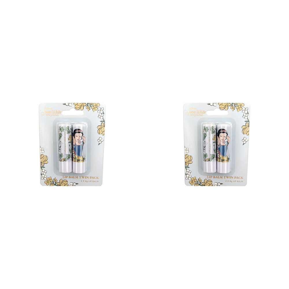 Disney Snow White Lip Balm Duo Moisturiser Kids Cosmetics For Dry Lips (4 Pieces)