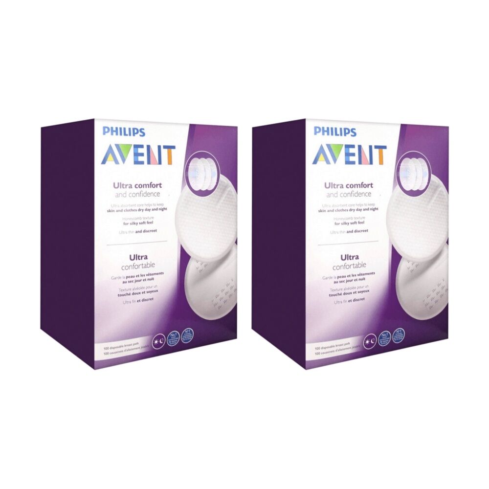 Philips 100pc Philips Avent Disposable Day Mothers Breast Pads White (2 Pack)