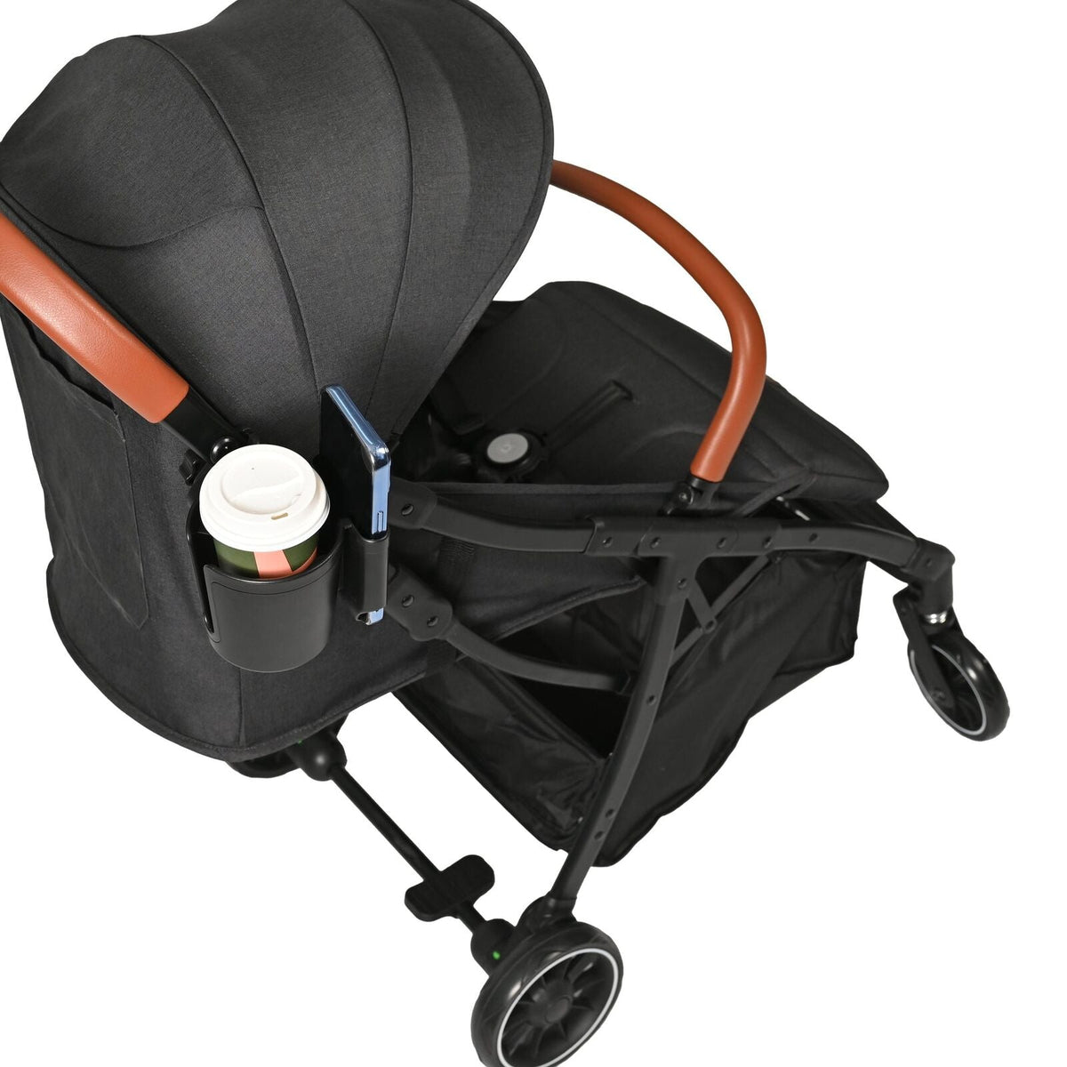 Childcare Lightweight Pram/Stroller Cup and Mobile Holder Black (2 Pack) — image 5