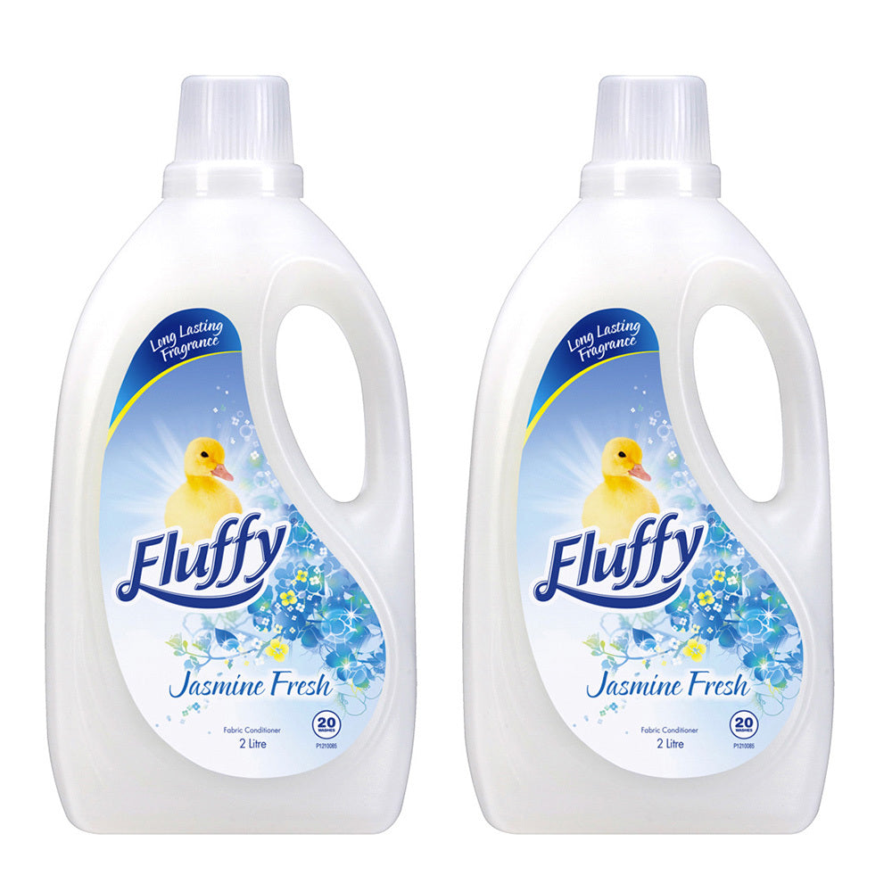Fluffy 2L Laundry Fabric Softener Scent Washing Conditioner Jasmine Fresh (2 Pack)