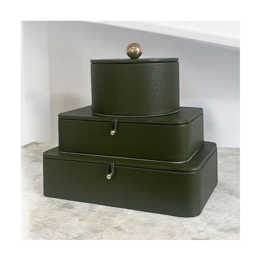 SS Collective 28x18cm Moss Green Stitched With Gold Decorative Box — image 3