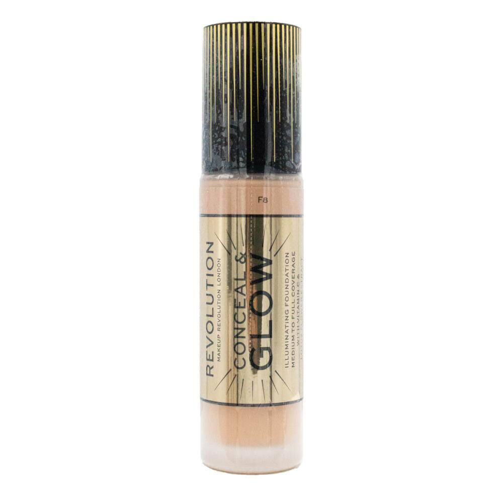 Revolution Conceal & Glow Liquid Foundation 23ml Makeup Cosmetics F8 (3 Pack) — image 2