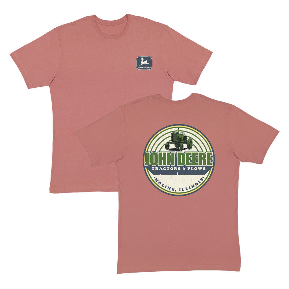 John Deere Mens/Unisex XL Cotton Rouge Graphic Short Sleeve Tee T-Shirt/Top Red