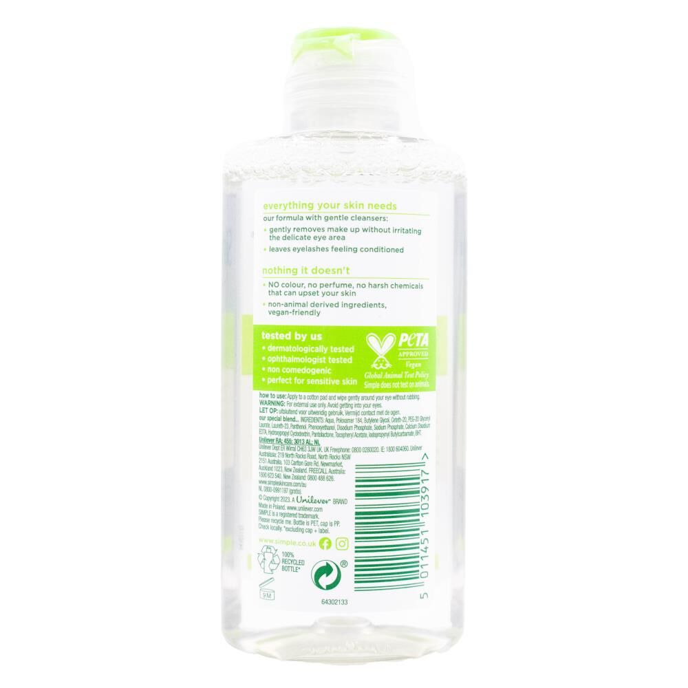 Simple 125ml Pure Eye Make Up Remover for Sensitive Skin Vitamin B5 & E — image 2
