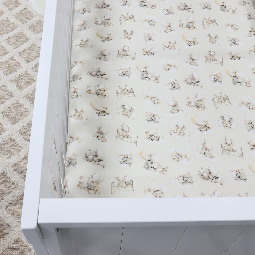 Bubba Blue 77x135x19cm Elephant Bedtime Jersey Cot Fitted Sheet — image 6