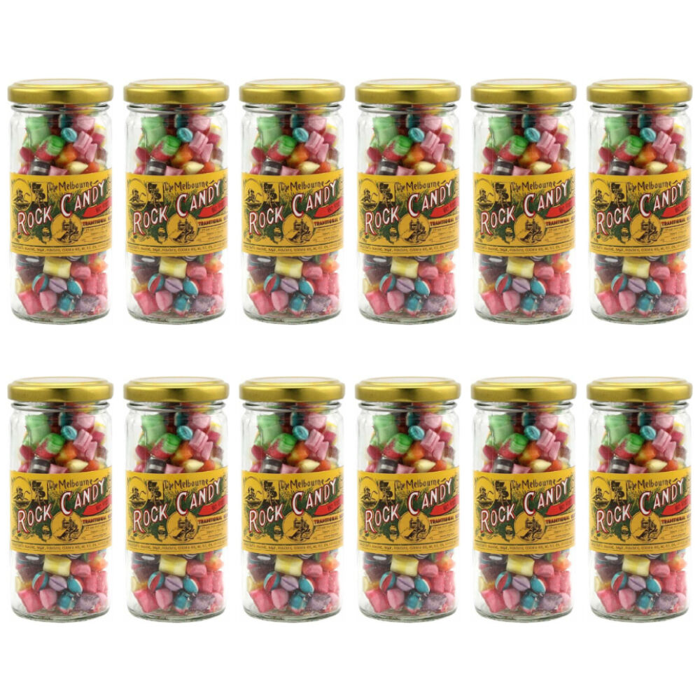 Melbourne Rock Candy Melbourne Bo Peeps Rock Candy Sweet Confectionery Lollies 170g Handmade (12 Pack)