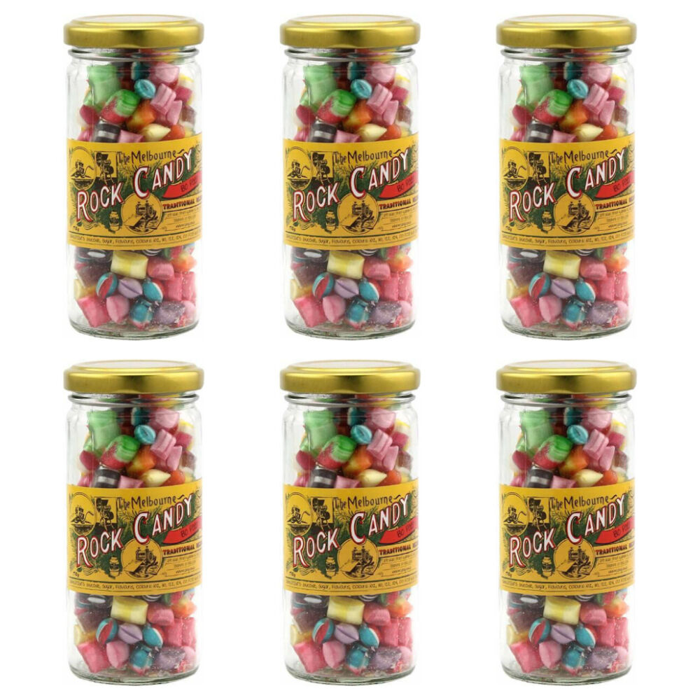 Melbourne Rock Candy Melbourne Bo Peeps Rock Candy Sweet Confectionery Lollies 170g Handmade (6 Pack)