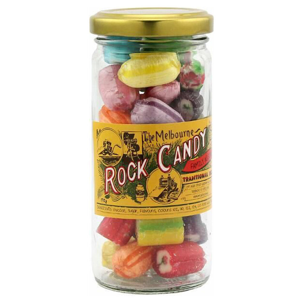 Melbourne Rock Candy Melbourne Family Asst Rock Candy Sweet Confectionery Lollies 170g Handmade (12 Pack) — image 2