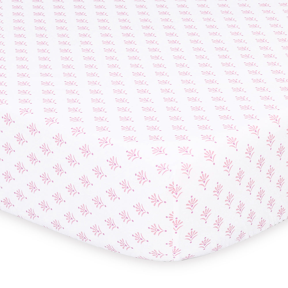 The Peanutshell Whisper Butterfly Floral Size Cot Fitted Sheet Baby Nursery (2 Pack)