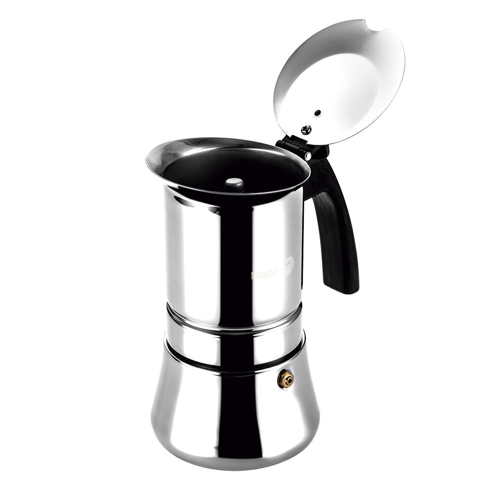 Fagor Moka Pot Silver Etnica Stainless Steel 4 Cups Espresso Coffee Maker — image 3