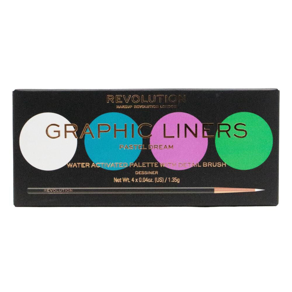 Revolution Pastel Dream Water Activated Eye Shadow Palette w/ Brush 1.35g