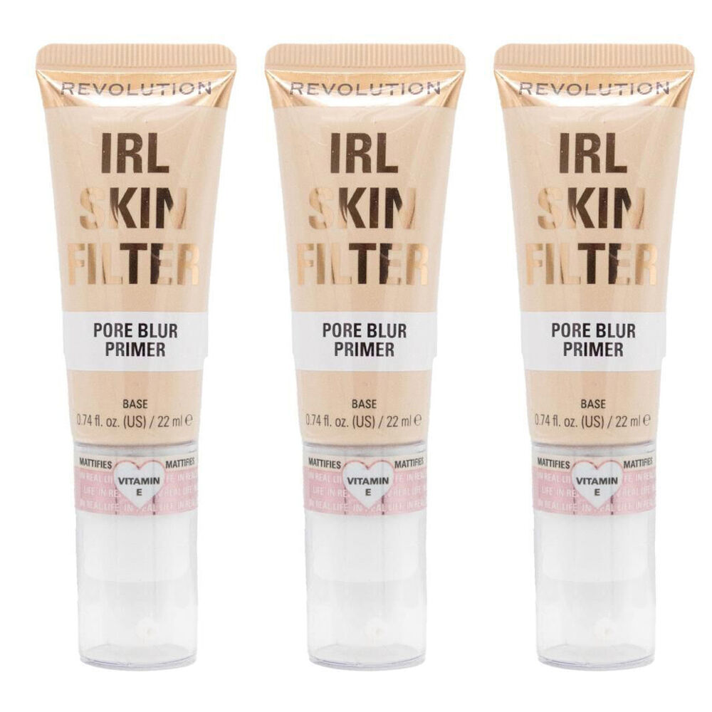 Revolution IRL Skin Filter Pore Blur Primer Base 22ml Makeup Cosmetics (3 Pack)