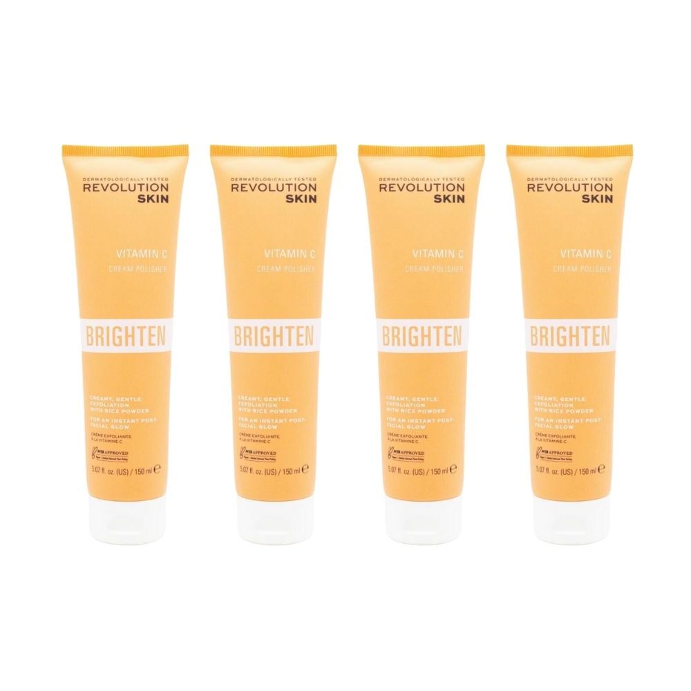 Revolution Skin Vitamin C Cream Polisher Brightening Face Care 150ml (4 Pack)
