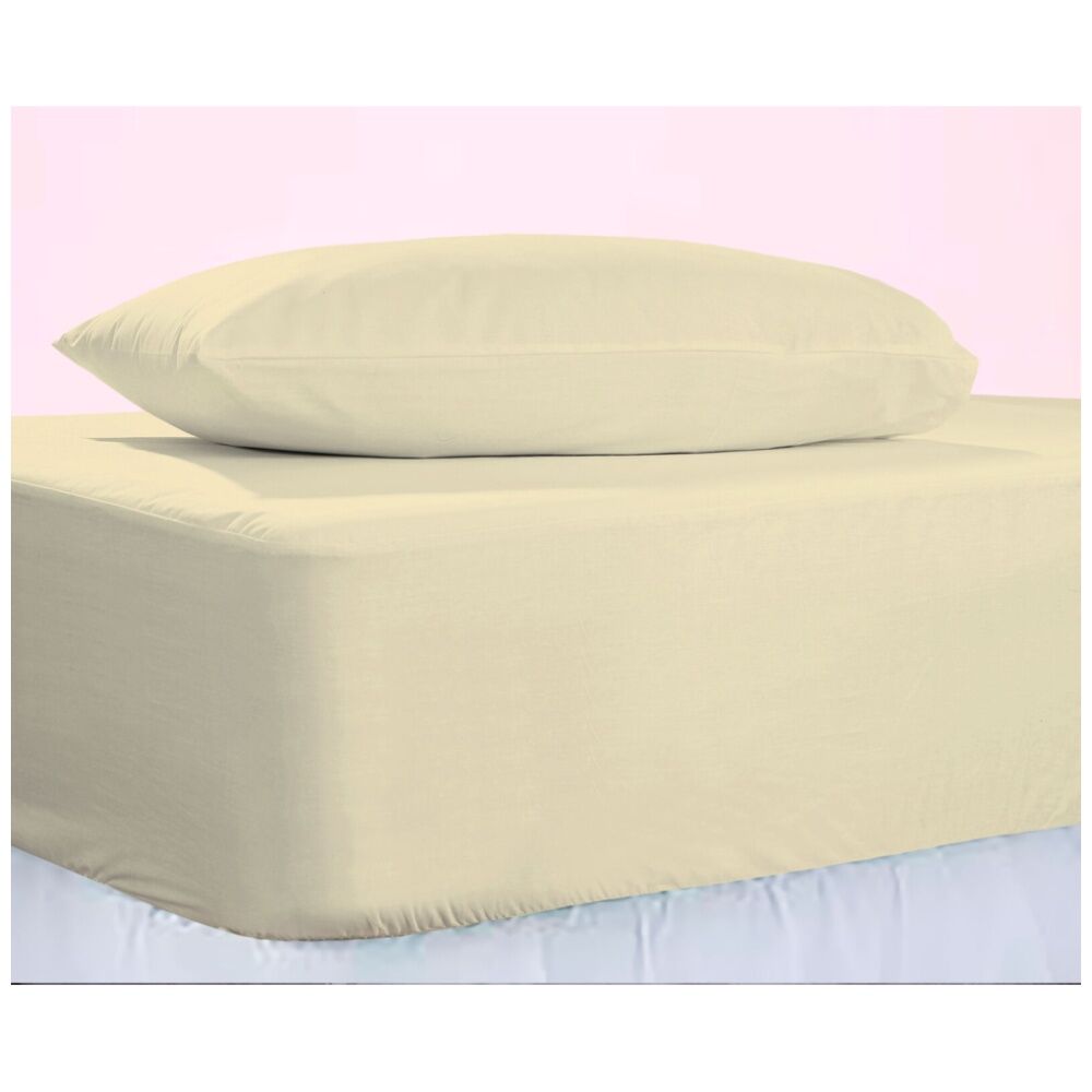 The Lighthouse Washed Cotton Bed Sheet Set With Pillowcase Yellow — image 2